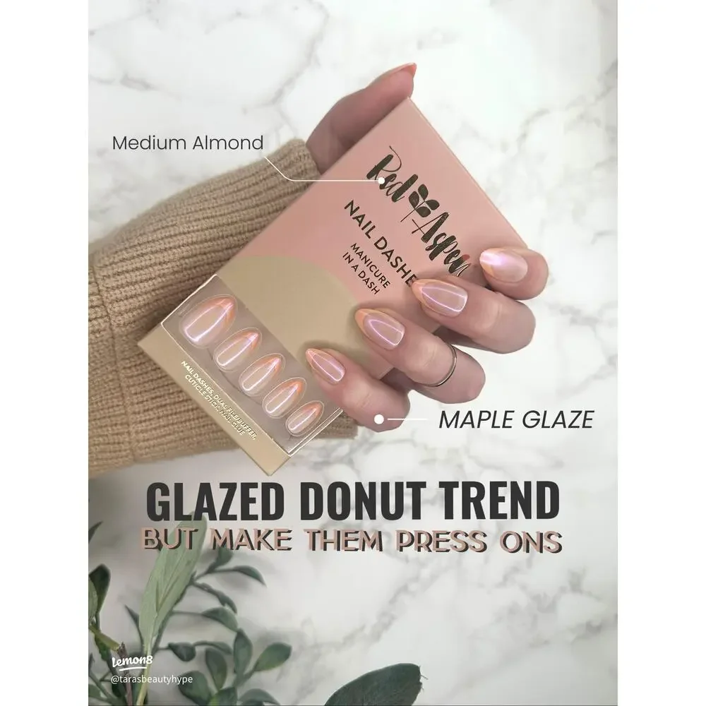 3 sets of Red Aspen Nail Dash: Sparkle and Pink almond french